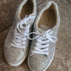 Betsey Johnson rhinestone sneakers size 8